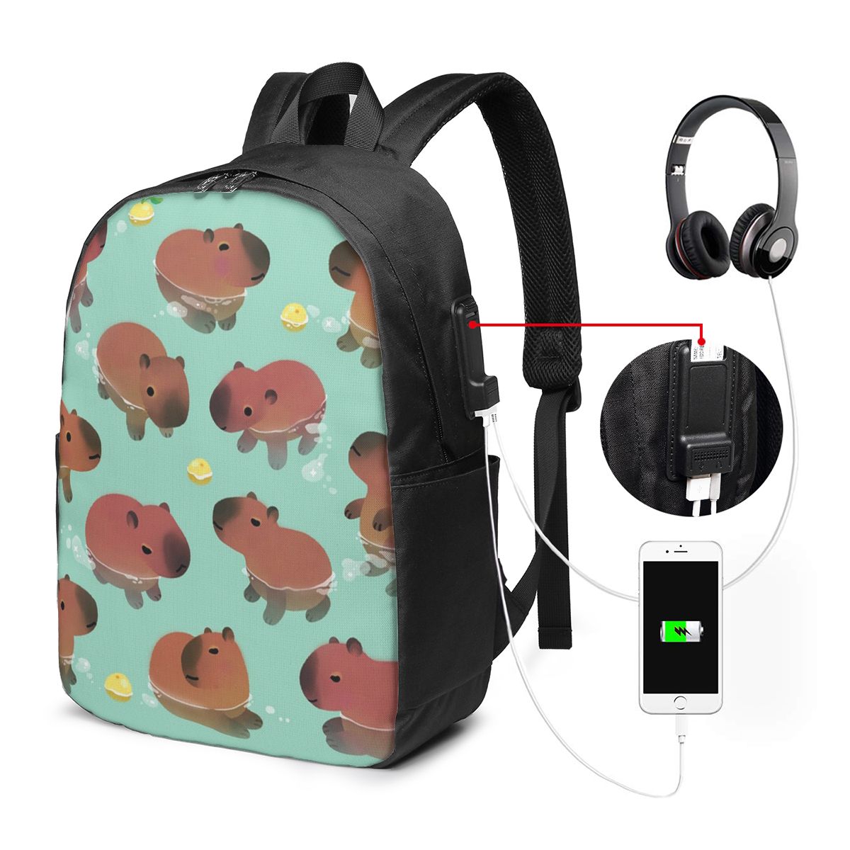 Capybara Animal Pattern Backpa - đánh giá và giá Laptop Bag