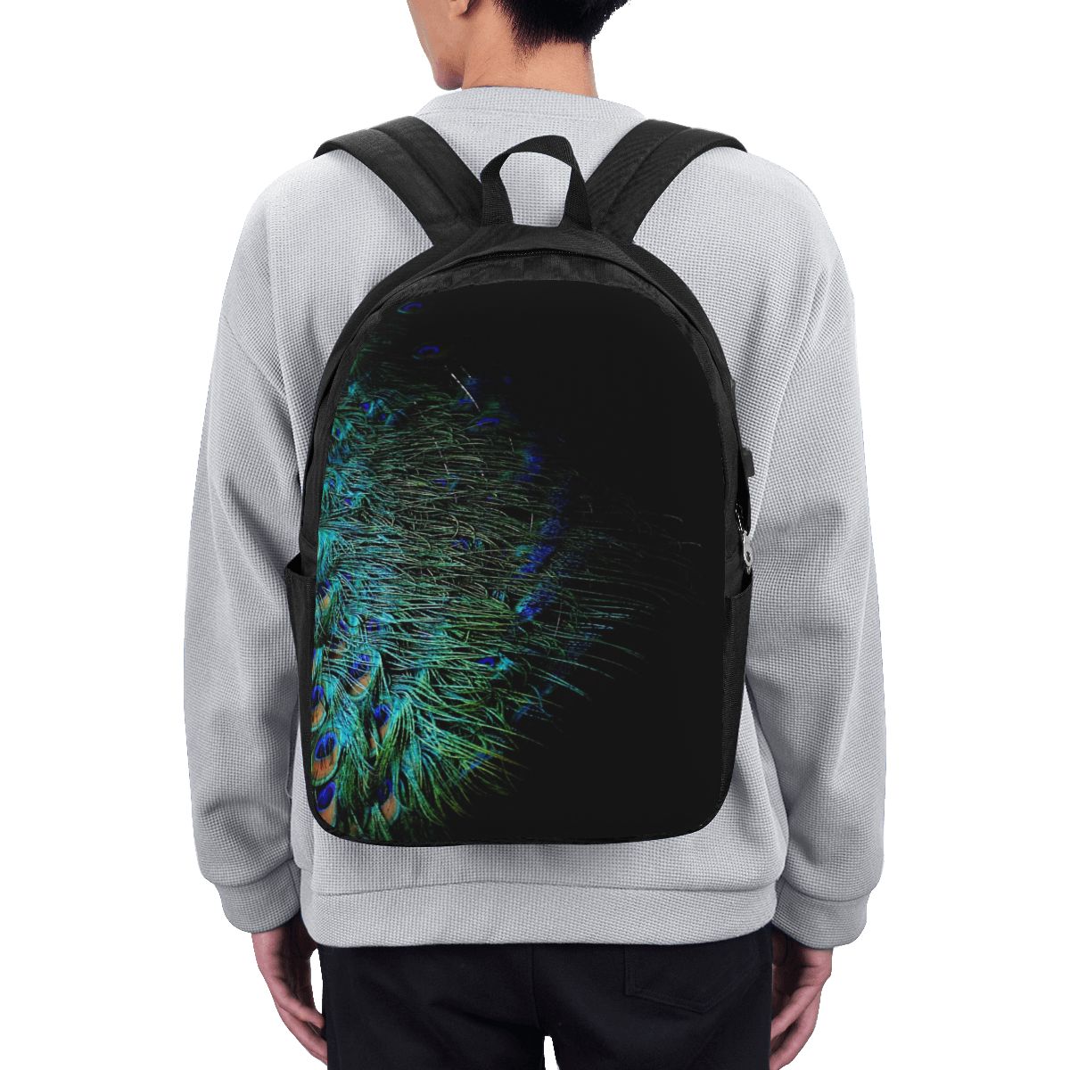 Peacock Feathers On A Black Ba - đánh giá và giá Laptop Bag
