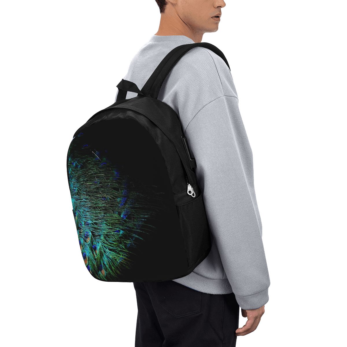 Peacock Feathers On A Black Ba - đánh giá và giá Laptop Bag