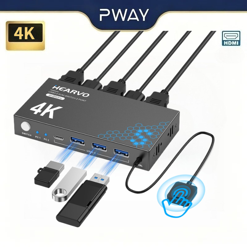 4K 60Hz USB 3.0 HDMI KVM Switc - đánh giá và giá Laptop Mouse